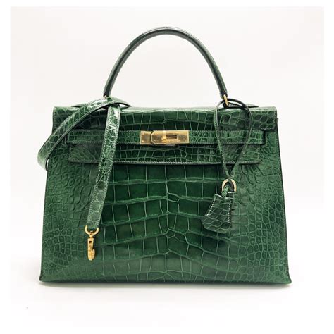 hermes green bag|hermes green crocodile bag.